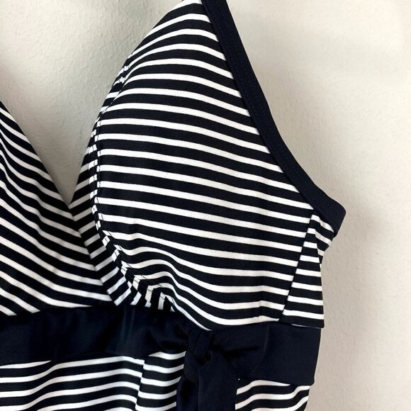 Freya Tootsie Black One Piece Swimsuit Striped 36D - Picture 3 of 8